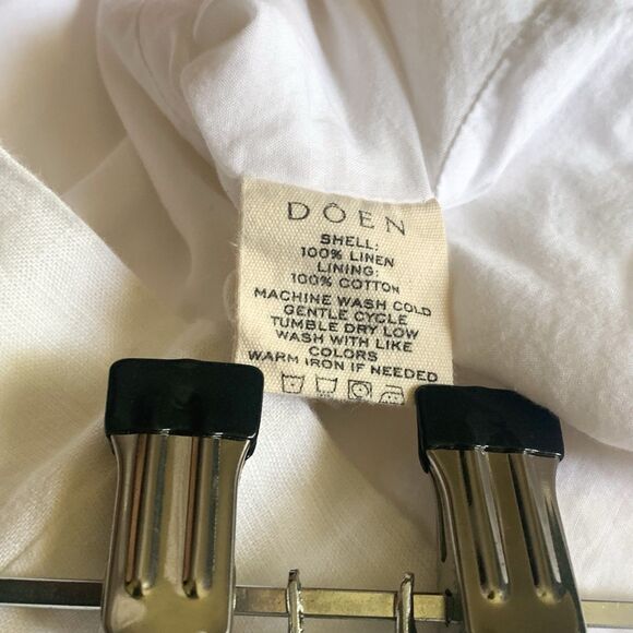 Doen Hayden Linen Top 2 Salt White Button Down Sleeveless Tank - Picture 5 of 6